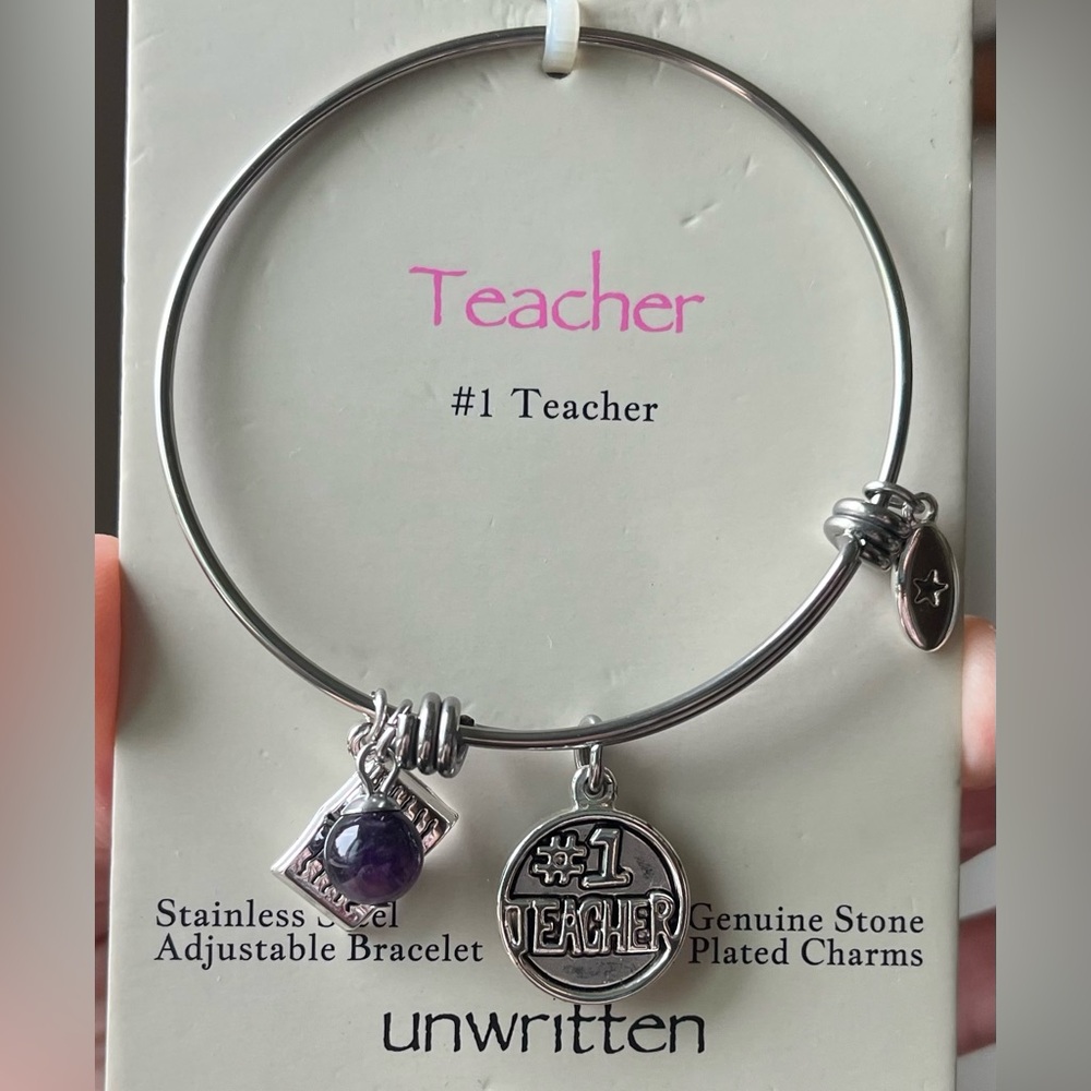 Bracelet for teacher (NIP) with silver plated charms - jewelry